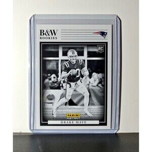 Drake Maye 2024 Panini NFL #4 Black & White Rookies Card Patriots 1 of 680